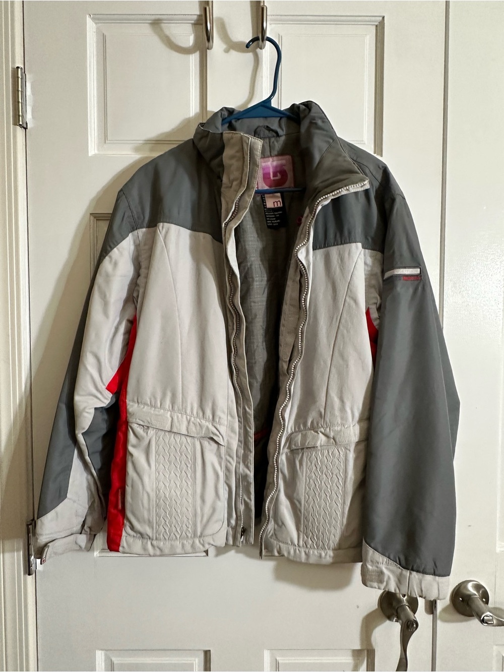 Burton women’s Colorblock Ski Jacket - Gray, Light Gray & Red